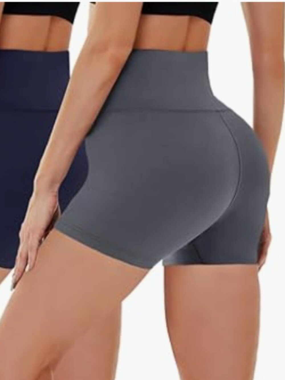 Grey Biker Yoga Running Shorts S/M